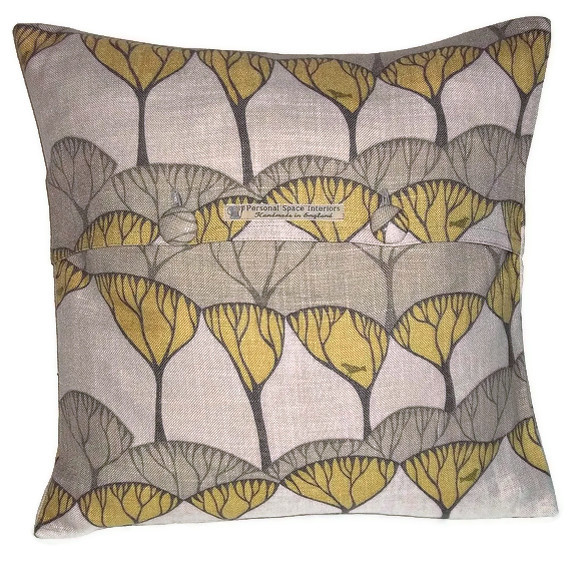 Villa Nova Lorton luxury contemporary fabric cushion cover with fabric covered button fastening 45cm
